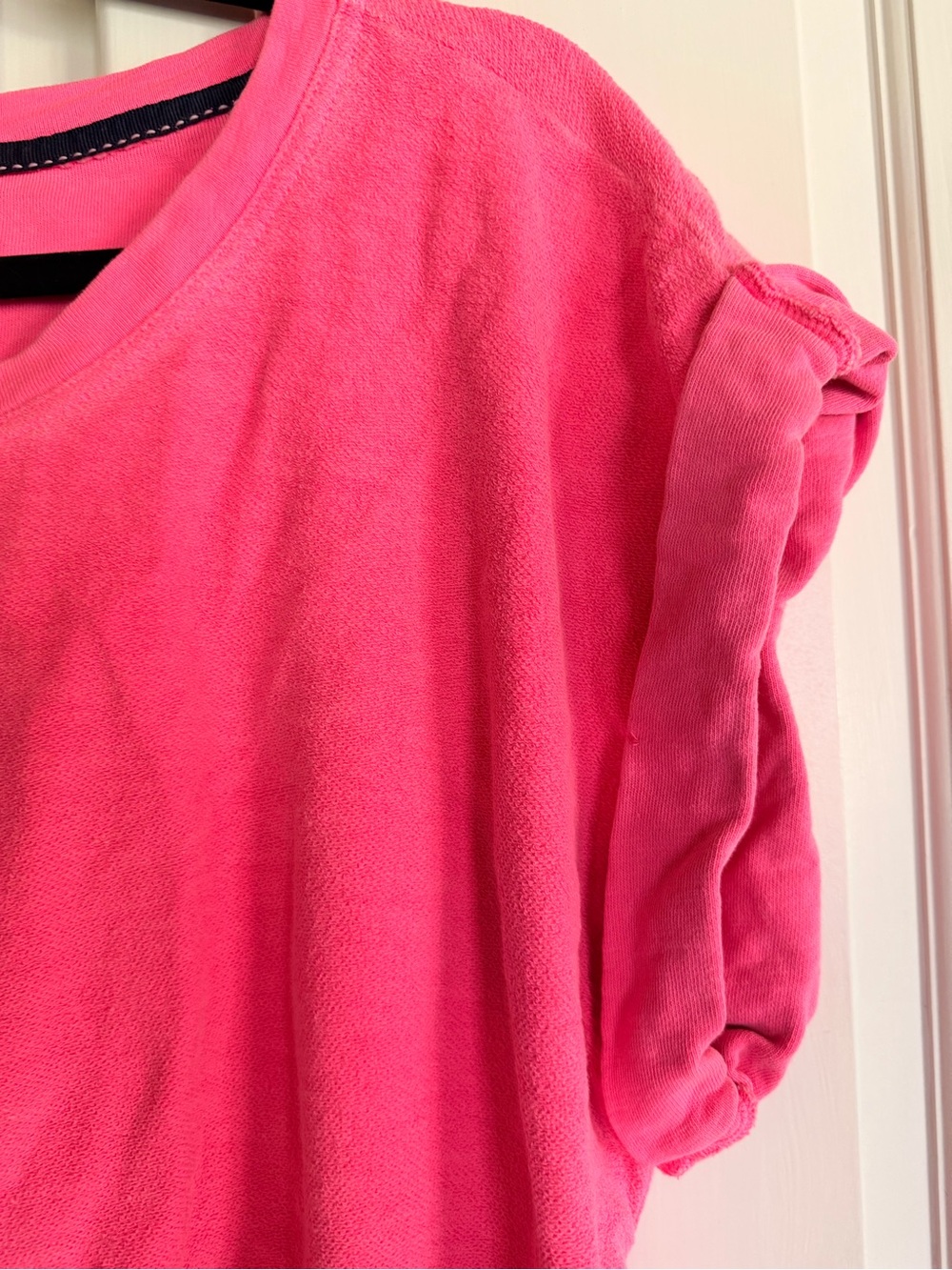 Pilcro Bubblegum Pink Short Sleeve Knot Front Top - Picture 2 of 5